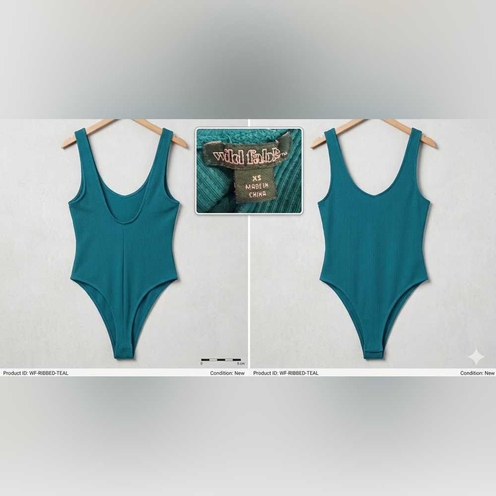Wild Fable Turquoise Ribbed Top
